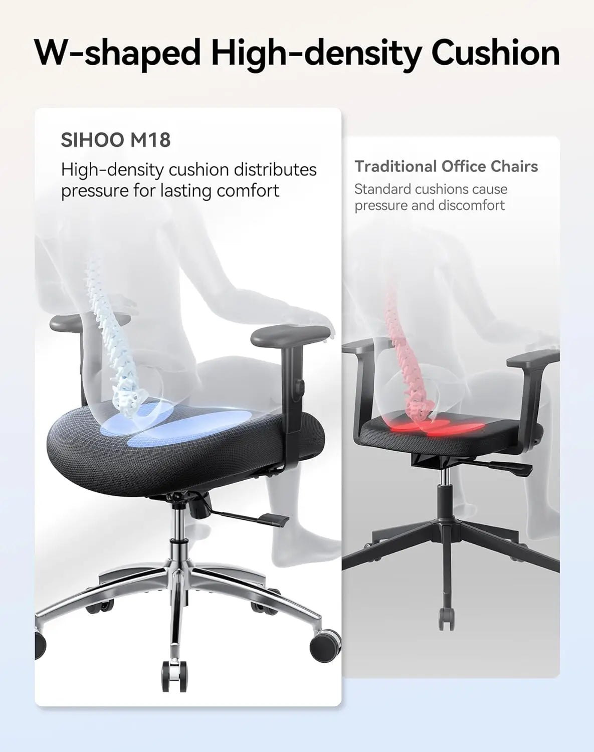 Ergonomic Mesh Office Chair with Adjustable Headrest, Lumbar Support & 2D Armrests, 330lbs Capacity for Home Office