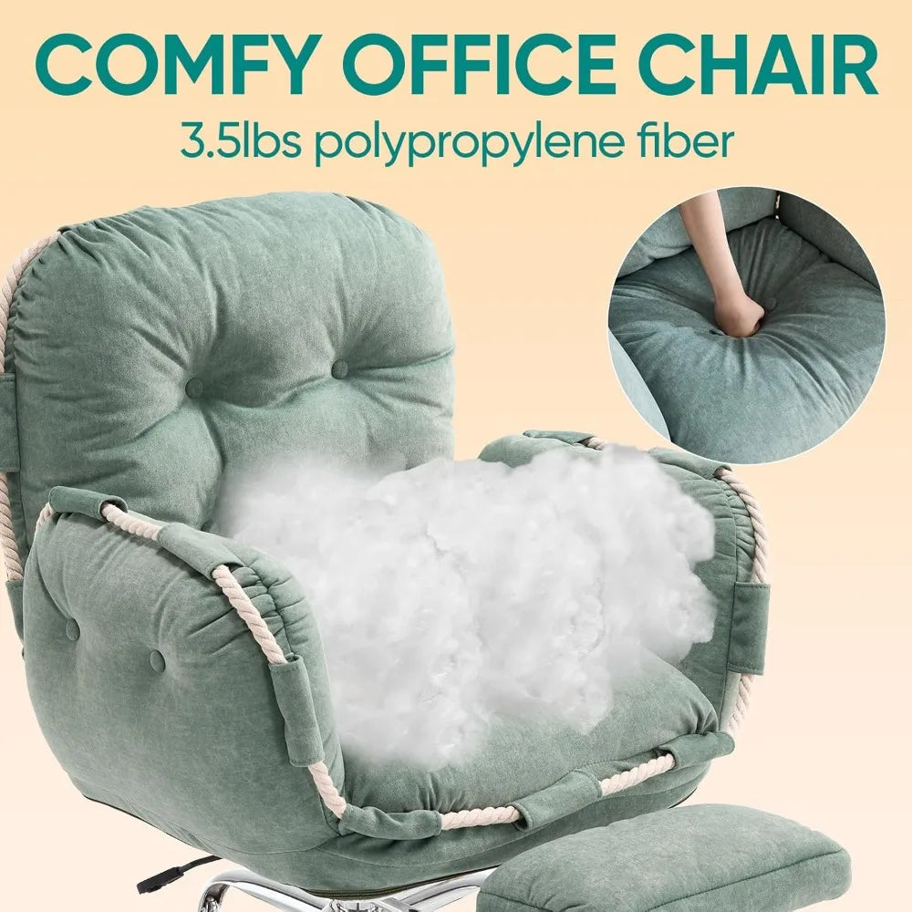 Comfortable Criss Cross Office Chair with Foot Rest Flip Armrests