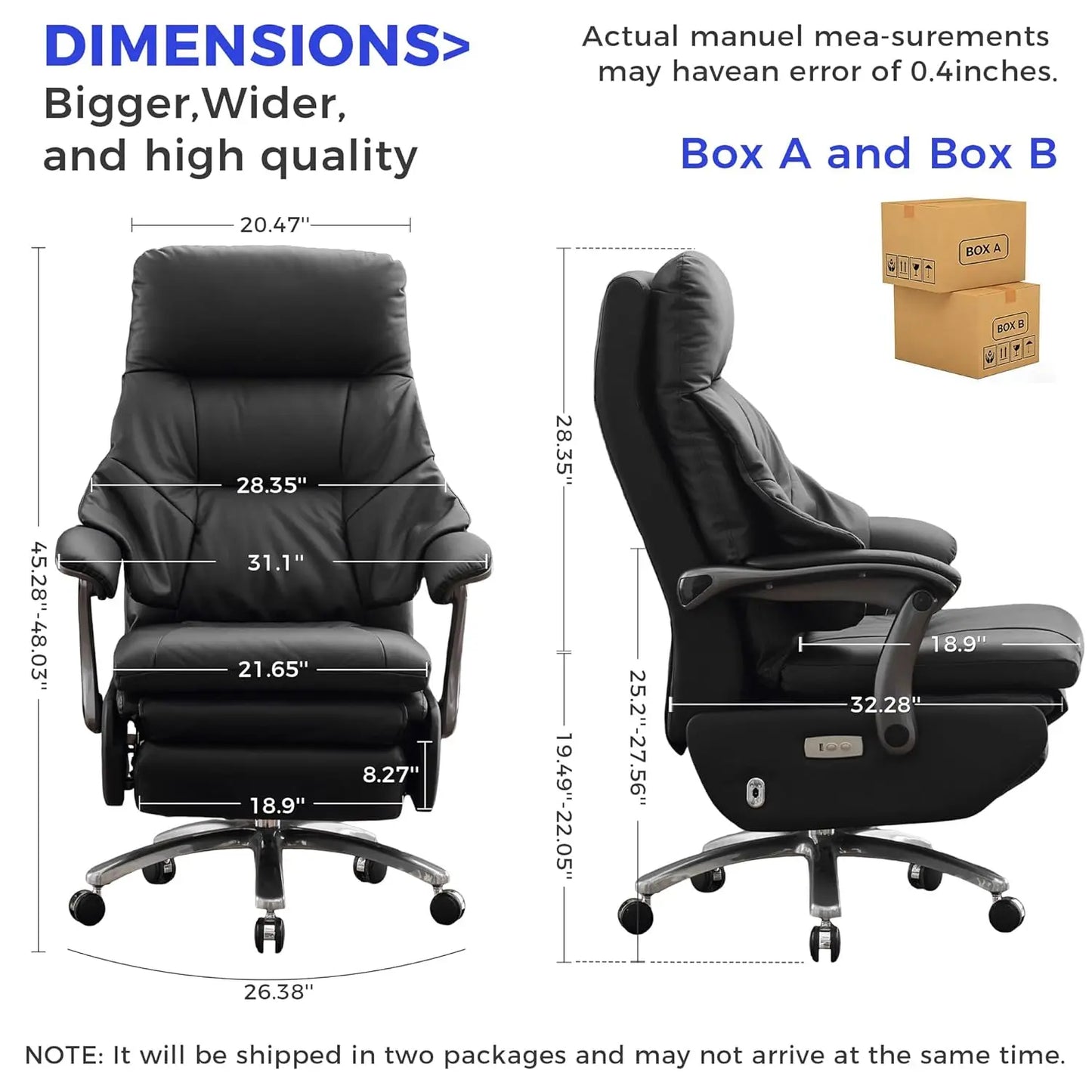 Reclinable Executive Electric Chair Comfortable  with Footrest,