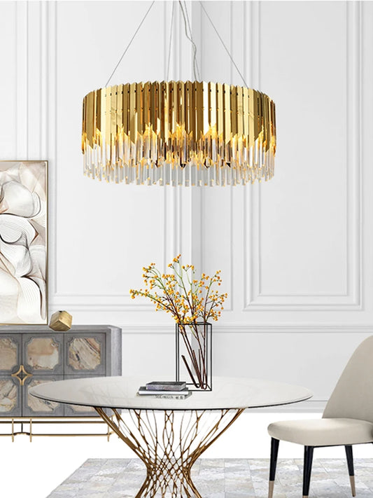 Luxury Gold Ceiling Chandeliers New Dimmable LED Lights
