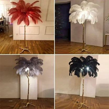 Living Room Sofa Side Floor Lamp  Feather Standing