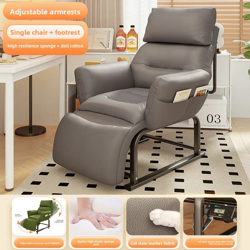Minimalist Lazy sofa recliner single sofa chair sleepable reclining office lunch break dual-purpose chair computer chair