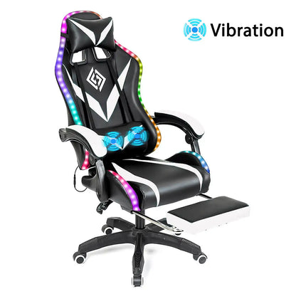 135 Degrees Gaming Chair RGB Light Office Chair Bluetooth Speaker.