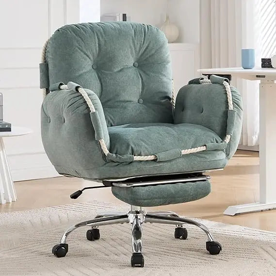 Comfortable Criss Cross Office Chair with Foot Rest Flip Armrests