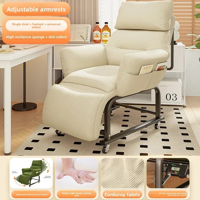 Minimalist Lazy sofa recliner single sofa chair sleepable reclining office lunch break dual-purpose chair computer chair