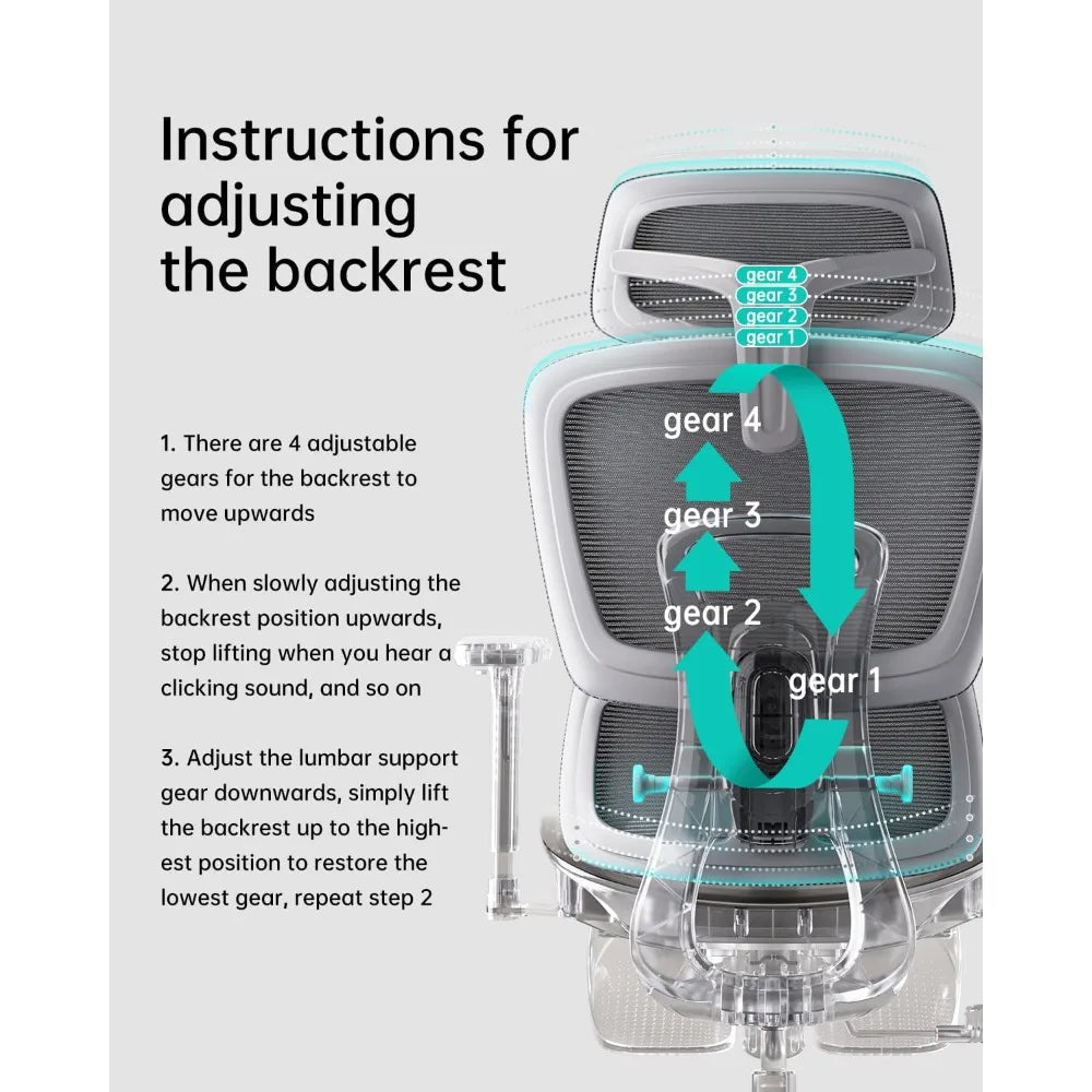 Hbada Ergonomic Office Chair with 3D Adjustable Armrests,