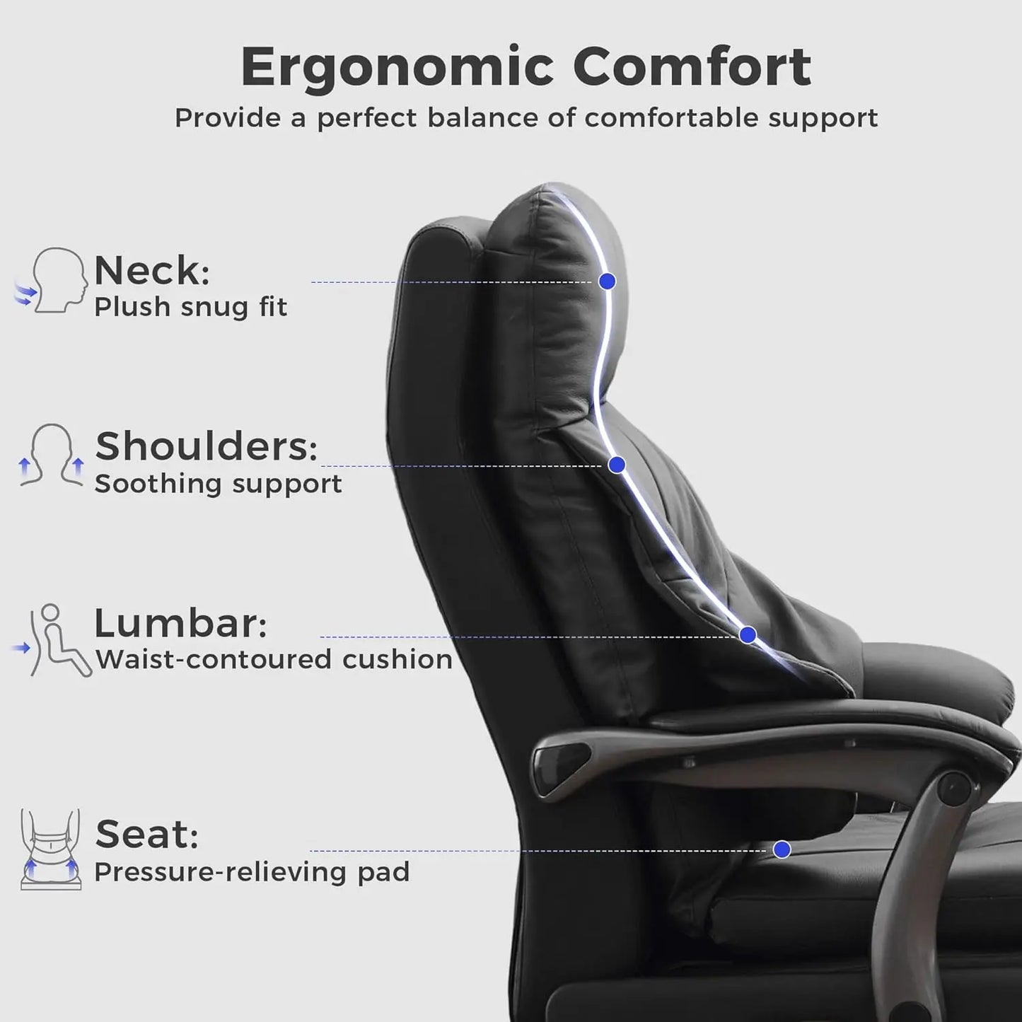 Reclinable Executive Electric Chair Comfortable  with Footrest,