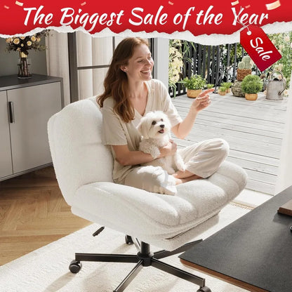 Cross Legged Office Chair with Foot Rest,