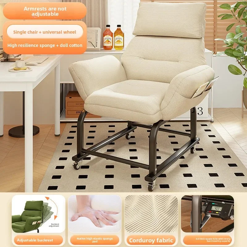 Minimalist Lazy sofa recliner single sofa chair sleepable reclining office lunch break dual-purpose chair computer chair