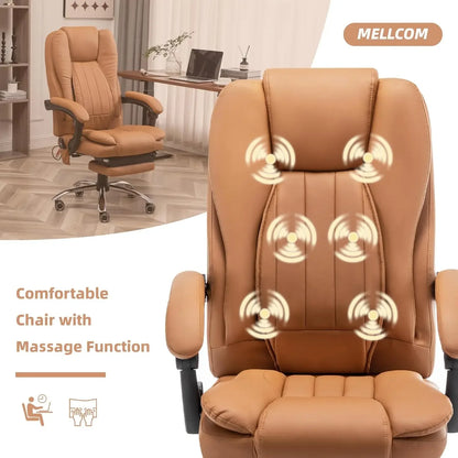 Big and Tall Executive Desk Chair, Heated Massage Office Chair