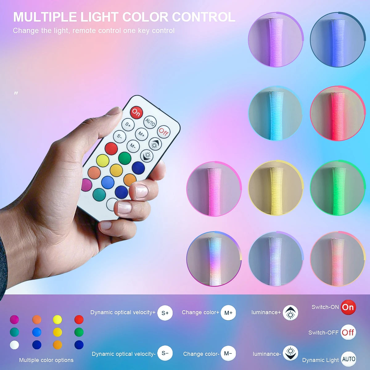 Paper lamp, RGB color-changing LED smart lamp