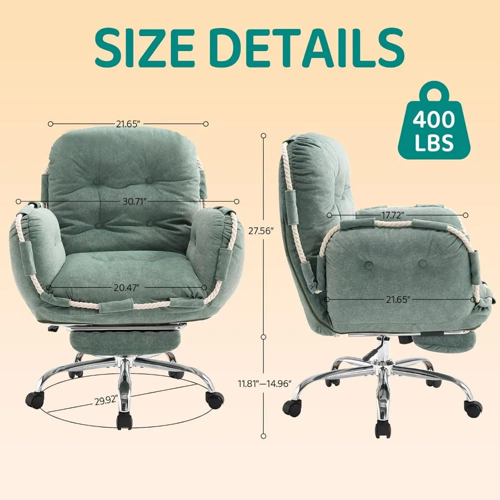 Comfortable Criss Cross Office Chair with Foot Rest Flip Armrests