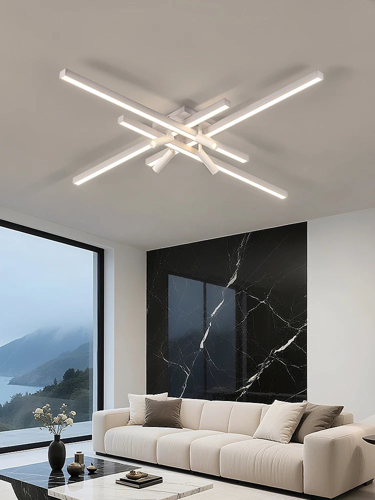 Modern Minimalist Living Room Ceiling Lights Bedroom Long Line lamps LED Chandelier Hall Bedroom Indoor Lighting Decoration