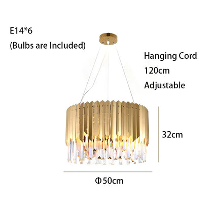 Luxury Gold Ceiling Chandeliers New Dimmable LED Lights