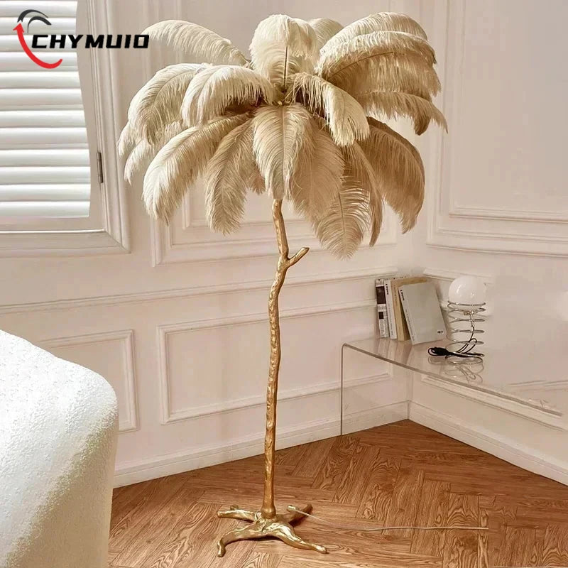 Living Room Sofa Side Floor Lamp  Feather Standing