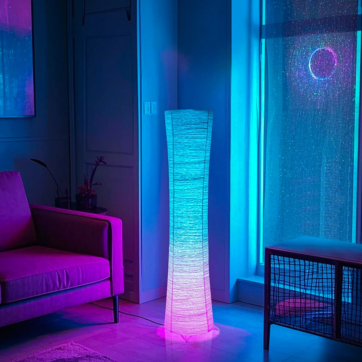 Paper lamp, RGB color-changing LED smart lamp