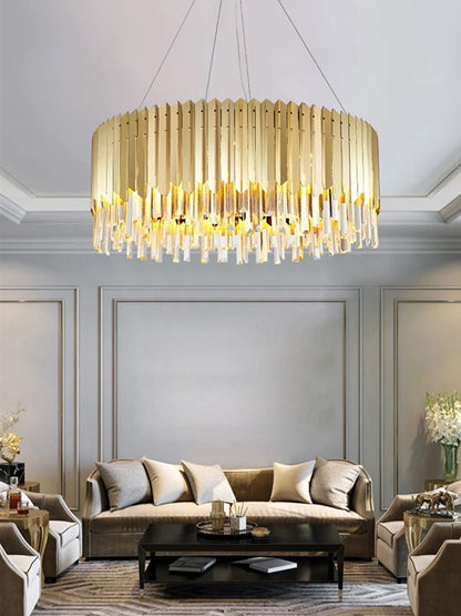 Luxury Gold Ceiling Chandeliers New Dimmable LED Lights