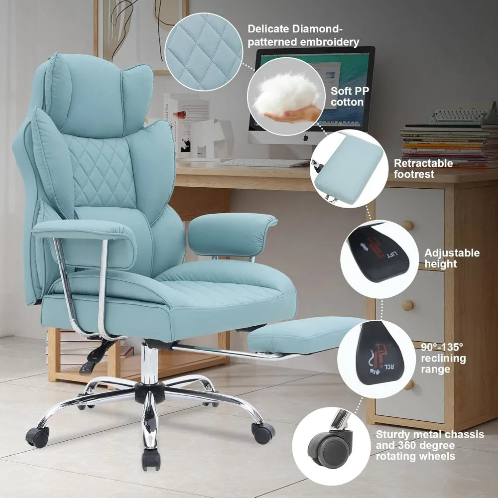 Executive Office Chair with Footrest, Ergonomic High Back Desk Chair