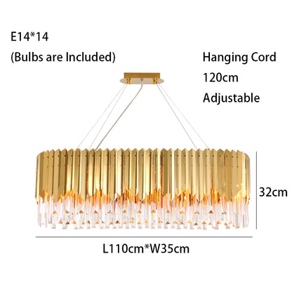 Luxury Gold Ceiling Chandeliers New Dimmable LED Lights