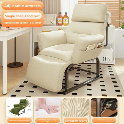 Minimalist Lazy sofa recliner single sofa chair sleepable reclining office lunch break dual-purpose chair computer chair