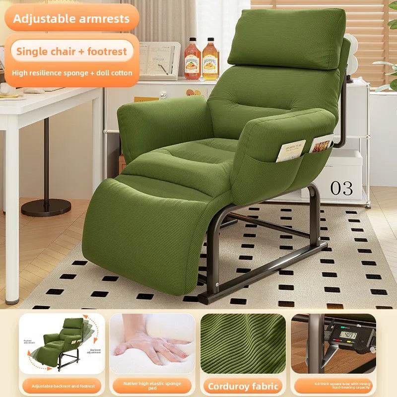 Minimalist Lazy sofa recliner single sofa chair sleepable reclining office lunch break dual-purpose chair computer chair