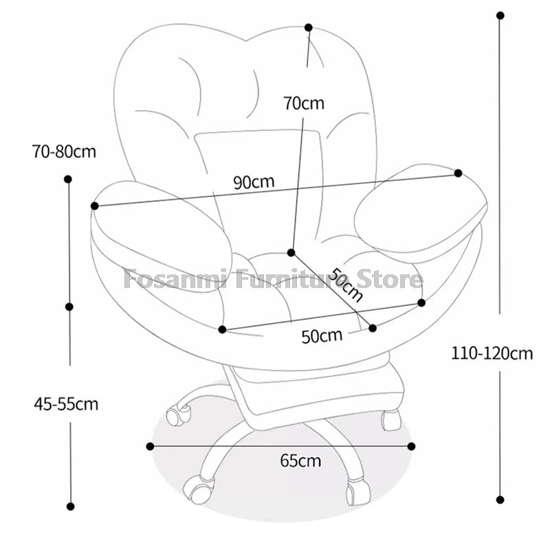 Large Soft Office Chair Home Gaming Computer Sofa Chair with Double Thick Armrest Gamer Comfortable Desk Rolling Swivel Chairs