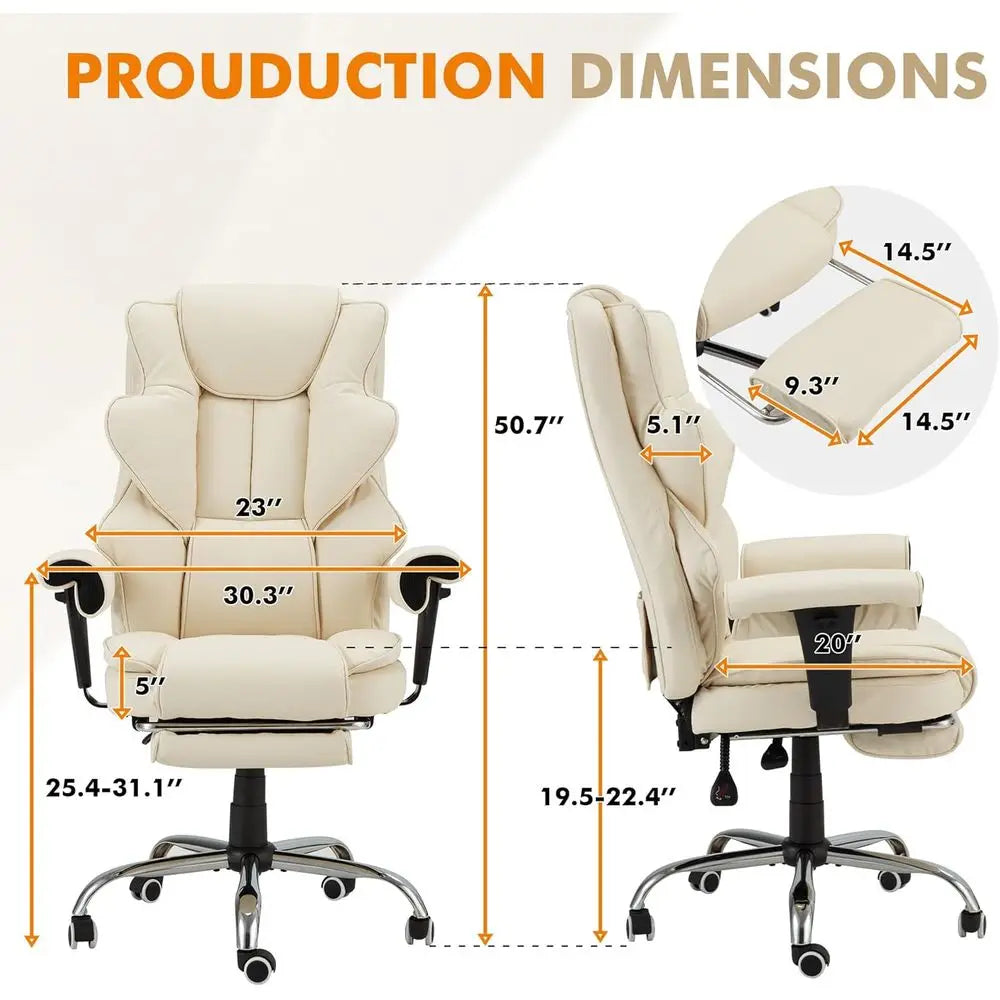 Ergonomic Reclining Massage Chair with Heat and Retractable Footrest,